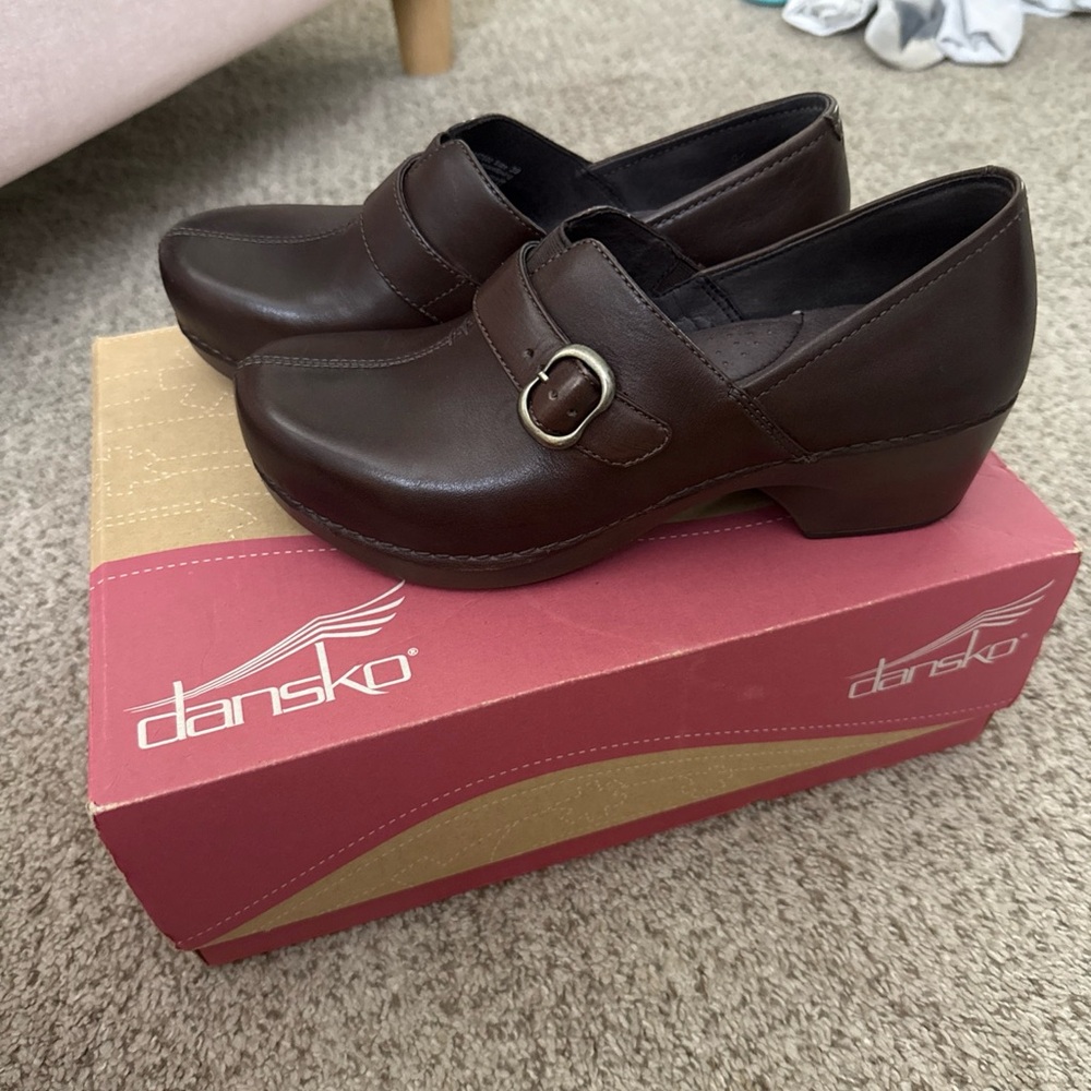 Dansko Women's Dark Brown Leather Mules